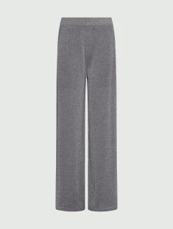 Pantalone ampio in maglia con lurex - GRIGIO