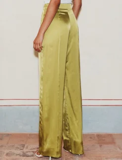 Pantalone ampio in raso stretch - ORIGANO