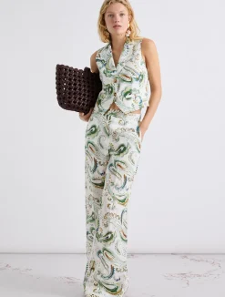 Pantalone a palazzo in lino - BIANCO OTTICO