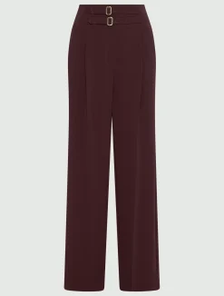 Pantalone a vita alta in cady - BORDEAUX