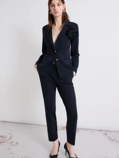 Pantalone chino in jersey - BLU