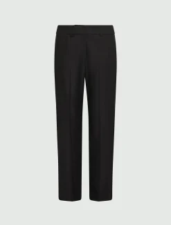 Pantalone cropped in twill di misto viscosa - NERO