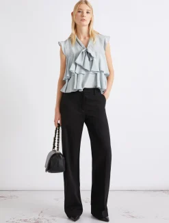 Pantalone dritto in jersey - NERO