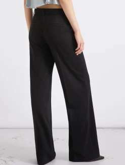 Pantalone dritto in jersey - NERO