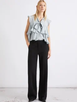 Pantalone dritto in jersey - NERO