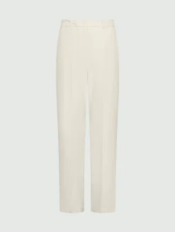 Pantalone dritto in popeline di puro cotone - GHIACCIO