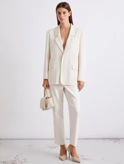 Pantalone in misto cotone stretch - BIANCO