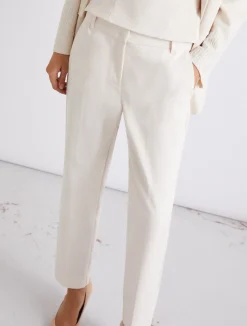 Pantalone in misto cotone stretch - BIANCO