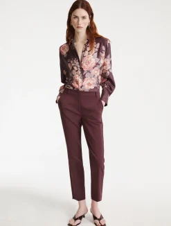 Pantalone in misto cotone stretch - BORDEAUX