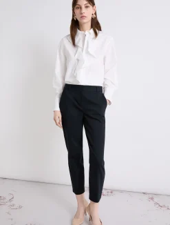 Pantalone in misto cotone stretch - BLU