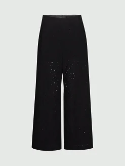 Pantalone in mussola sangallo - NERO