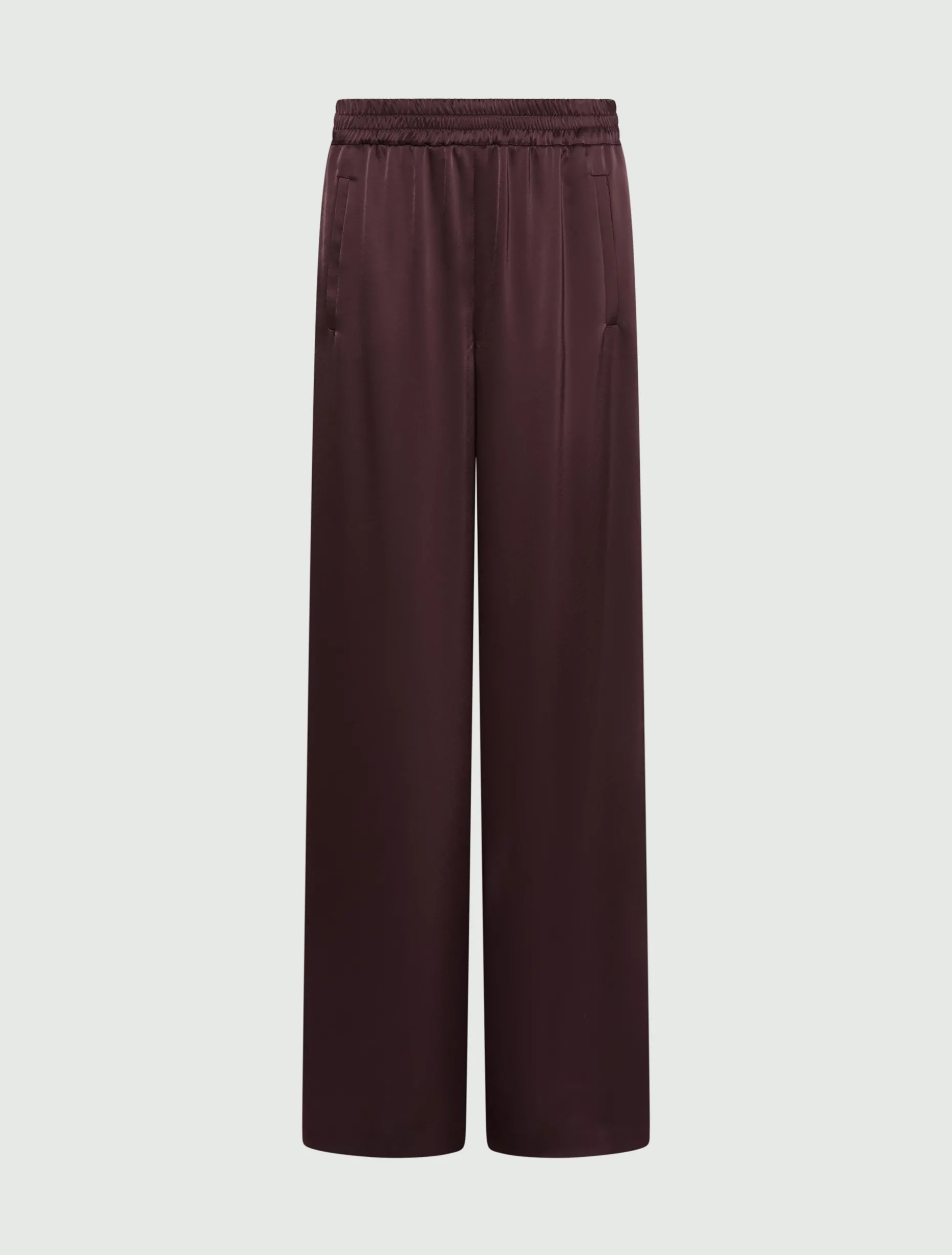 Pantalone in satin con inserto elastico - BORDEAUX
