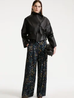 Pantalone in twill stampato - NAVY