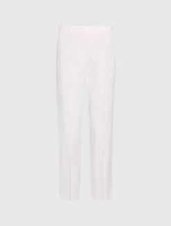 Pantalone in viscosa e lino stretch - ROSA