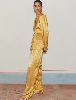 Pantalone in viscosa jacquard - ZAFFERANO