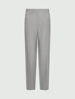 Pantalone sartoriale in lana e seta effetto grisaglia - GRIGIO
