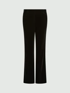 Pantalone slim in velluto - NERO
