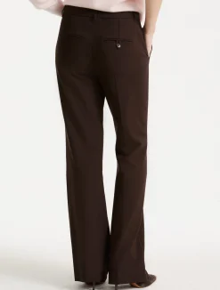 Pantalone stretch in misto viscosa - MARRONE
