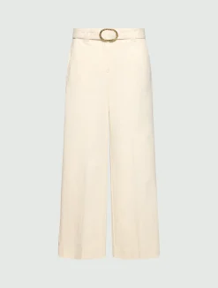 Pantalone wide leg crop - PANNA