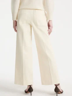Pantalone wide leg crop - PANNA