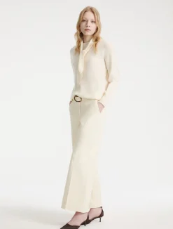 Pantalone wide leg crop - PANNA