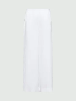 Pantalone wide leg in lino - BIANCO OTTICO