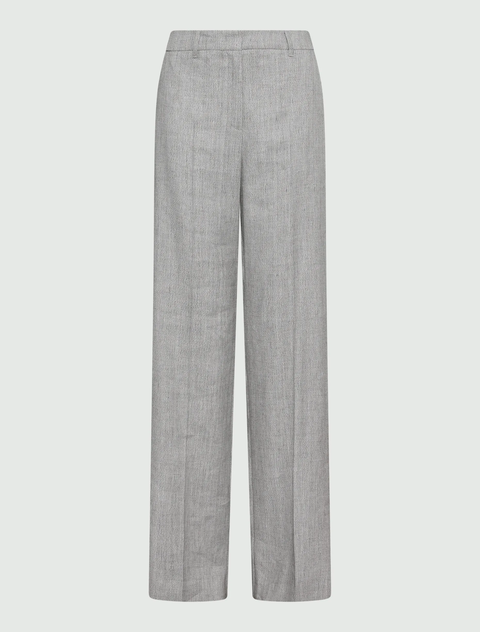 Pantaloni palazzo in grisaglia di lino e viscosa - GRIGIO