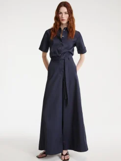 Pantaloni super wide leg - BLU