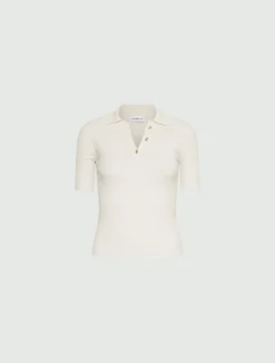 Polo in maglia di viscosa - PANNA