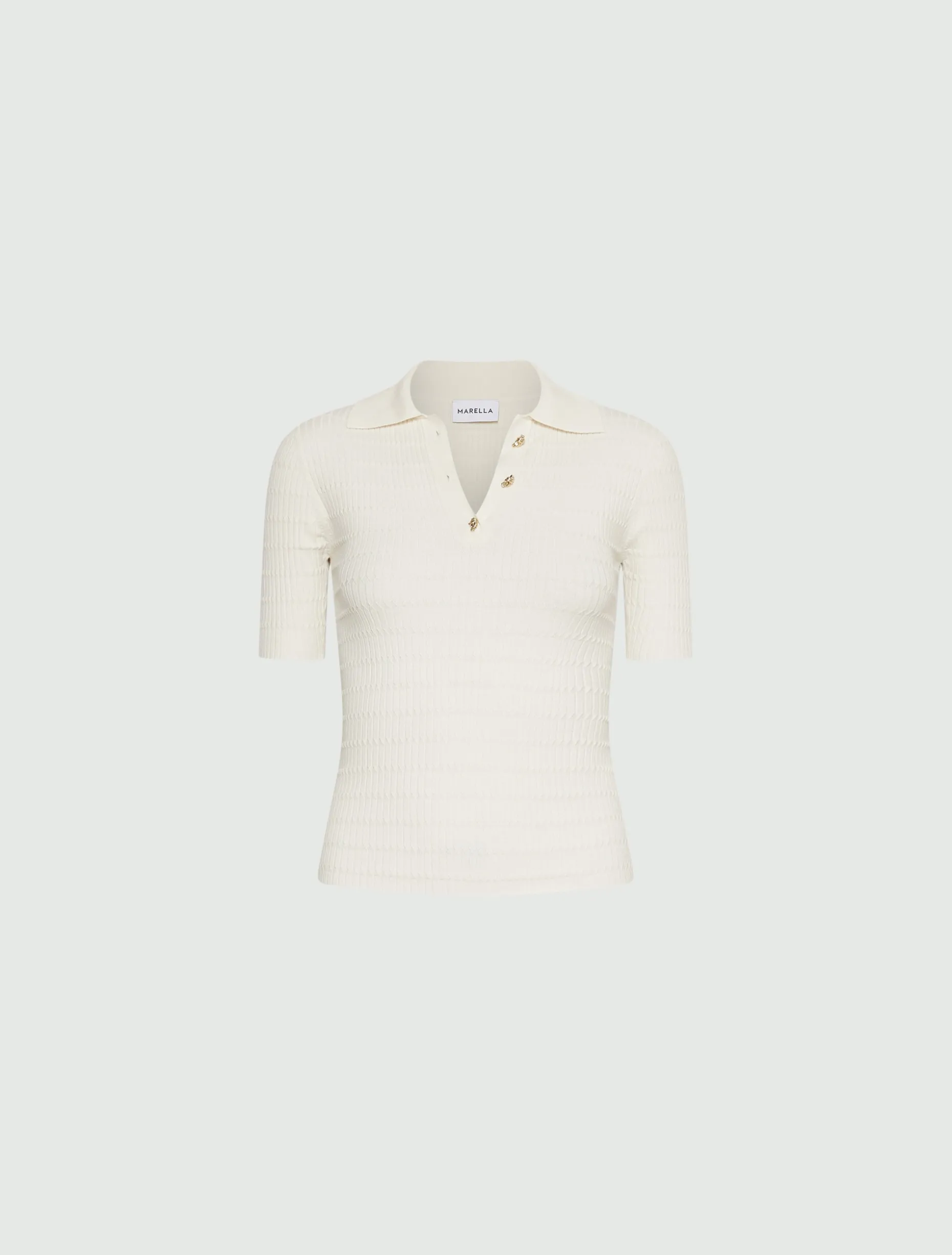 Polo in maglia di viscosa - PANNA