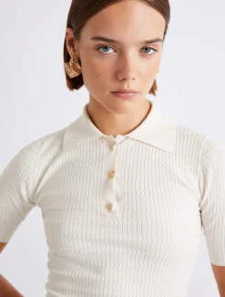 Polo in maglia di viscosa - PANNA