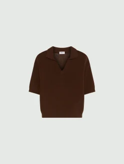 Polo in puro cotone - MARRONE