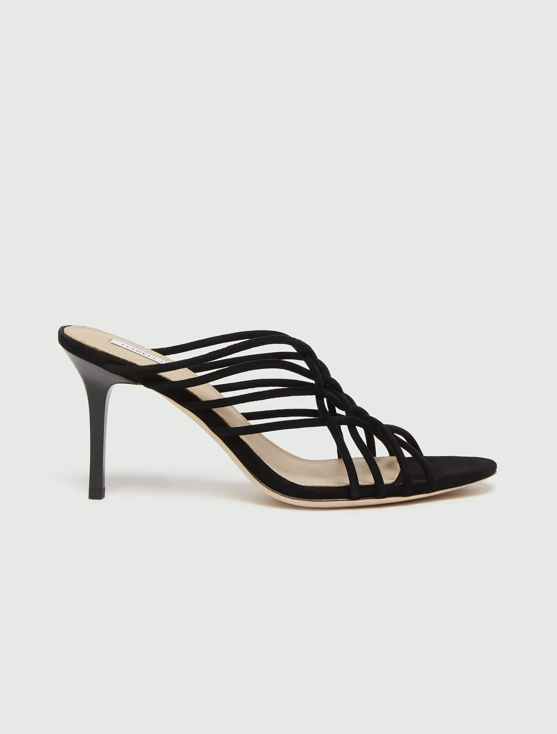 Sandalo mule in suede - NERO
