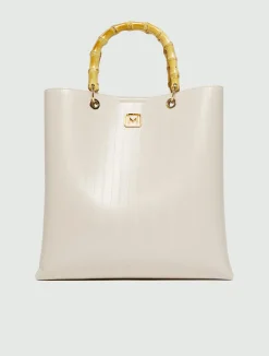 Shopper con stampa rettile - AVORIO
