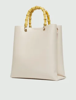 Shopper con stampa rettile - AVORIO