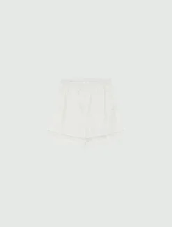 Short in popeline leggero - BIANCO LANA