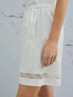 Short in popeline leggero - BIANCO LANA