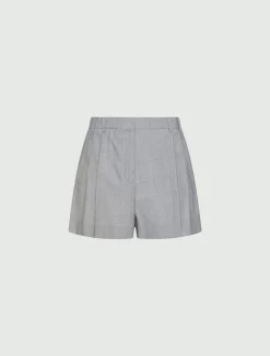 Shorts in lana e seta - GRIGIO