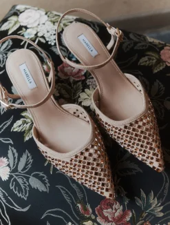 Slingback con strass - CAMMELLO