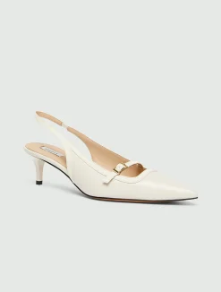 Slingback in nappa - BIANCO LANA