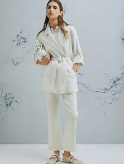Spolverino con coulisse - BIANCO LANA