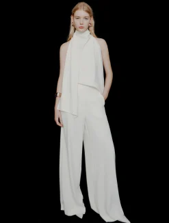 Top all'americana in envers satin - BIANCO LANA