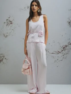 Top con fiore abbinato - ROSA