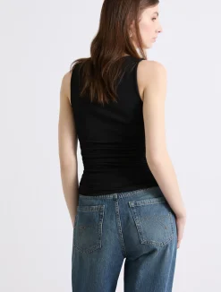 Top con incrocio - NERO