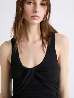 Top con incrocio - NERO