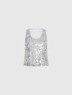 Top con paillettes - GRIGIO