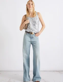 Top con paillettes - GRIGIO