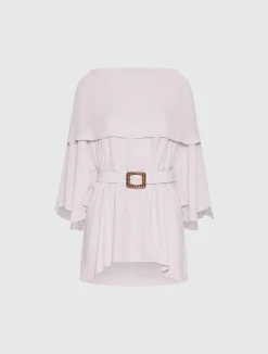 Top dritto in georgette - ROSA