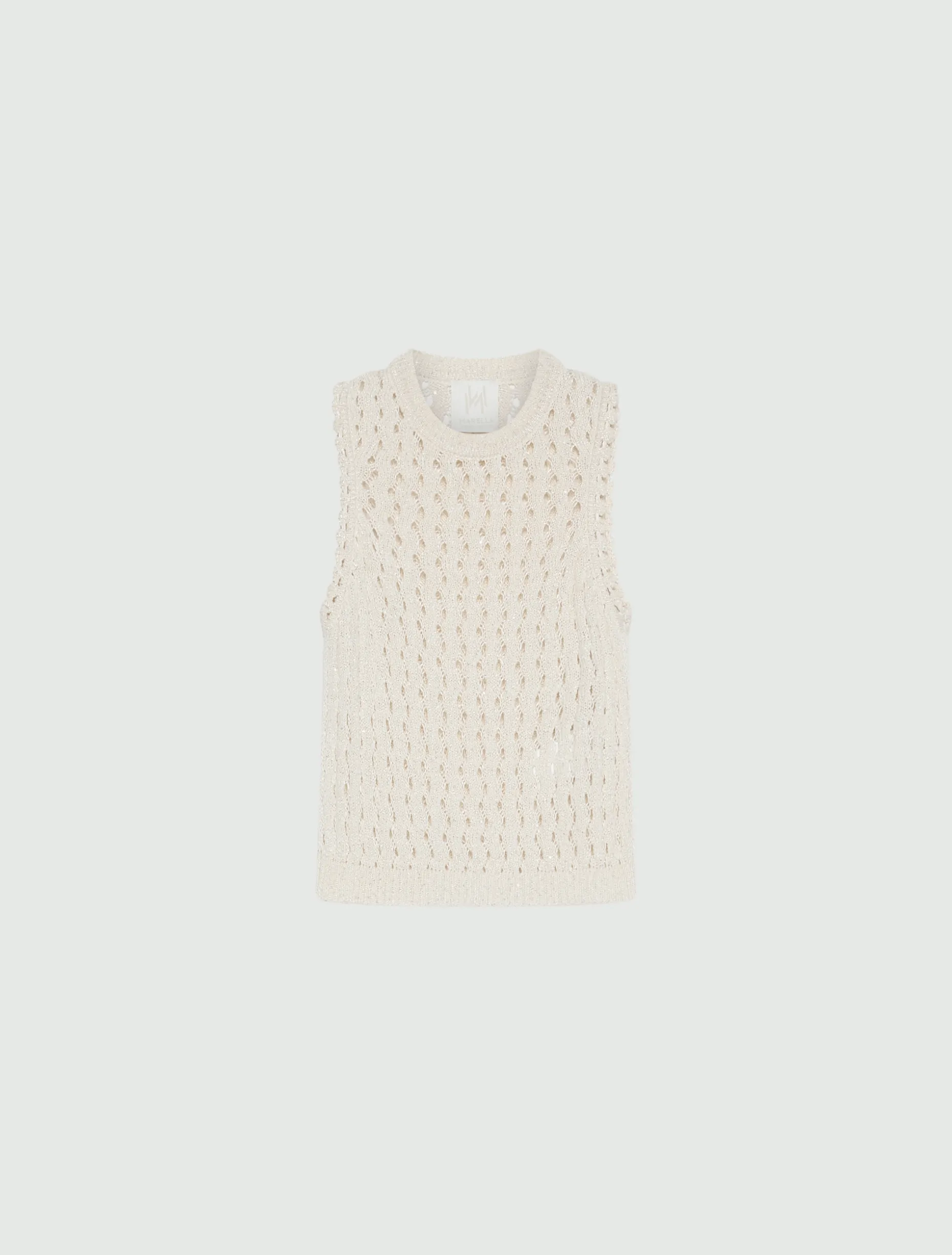 Top in cotone mouliné - BIANCO LANA