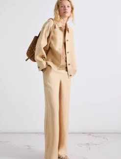 Top in rete con strass - BEIGE